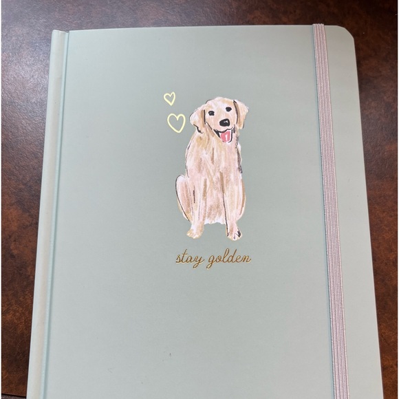 Stay Golden - Gold Retriever Puppy Dog Journal- 8x6” - Light Green - Lined Pages - Picture 6 of 8